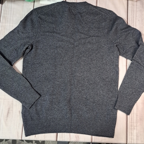 Calvin Klein Gunmetal Heather Grey Wool Blend Crew Neck Size XS - Picture 9 of 14